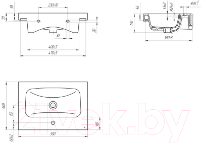 Умывальник со смесителем Cersanit Moduo 50 / S-UM-MOD50/1 + 63039