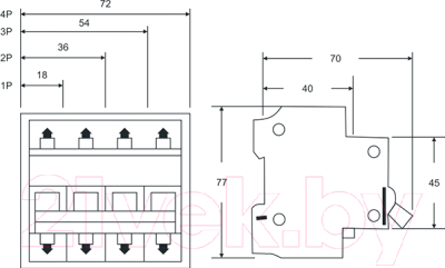 Выключатель автоматический КС ВА 47-39 4Р 6А D / 81206