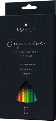 Набор цветных карандашей Lorex Pro-Draw Superior / LXCPPD12-SP - фото
