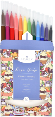 Фломастеры Lorex Ergo-Grip Cocktail Kittens / LXFPEG12-CK