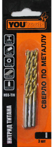 Набор сверл Yourtools HSS-TiN 3.0x33x61мм - фото
