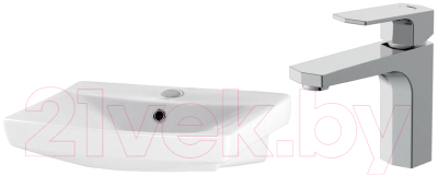 Умывальник со смесителем Cersanit Carina 50 / S-UM-CAR50/1 + 63055 - фото