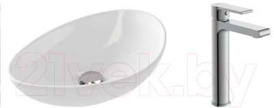 Умывальник со смесителем Cersanit Moduo 55 Leaf / 63571 + 63024 - фото