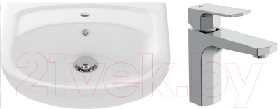 Умывальник со смесителем Cersanit Erica 50 / S-UM-ERI-50-1-W + 63055 - фото