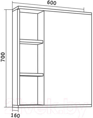 Шкаф с зеркалом для ванной Grossman Форта 60 / 2060032