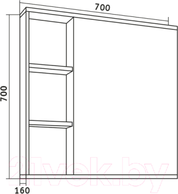 Шкаф с зеркалом для ванной Grossman Форта 70 / 2070022