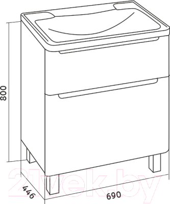 Тумба под умывальник Grossman Адель 70 / 107005