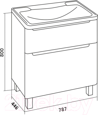 Тумба под умывальник Grossman Адель 80 / 108007