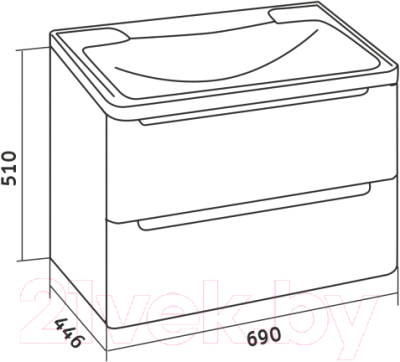 Тумба под умывальник Grossman Адель 70 / 107006