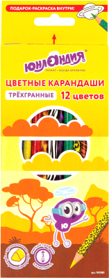 Набор цветных карандашей Юнландия Сафари / 181580 - фото