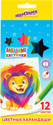 Набор цветных карандашей Юнландия Забавные картинки / 181643 - фото