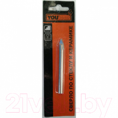 Сверло Yourtools 6x75мм По стеклу и керамической плитке - фото