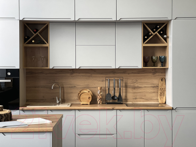 Шкаф навесной для кухни ДСВ Тренто ВП 500 правый (серый/серый)