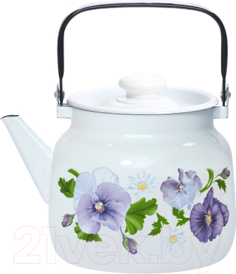 Чайник Лысьвенские эмали Анютины глазки 27134П2 2713П2/4 - фото
