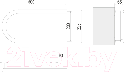 Полотенцесушитель электрический Terminus Электро 25 П-обр 500x200