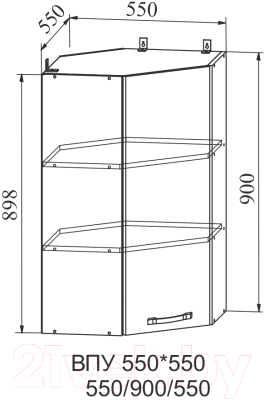 Шкаф навесной для кухни ДСВ Тренто ВПУ 550 правый