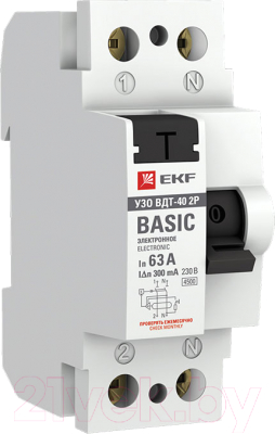 Устройство защитного отключения EKF Basic / elcb-2-63-300e-sim - фото