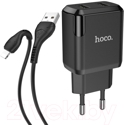 Зарядное устройство сетевое Hoco N7 + кабель AM-8pin Lightning / 23753-N7iBK