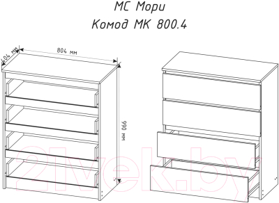 Комод ДСВ Мори МК 800.4 (графит)