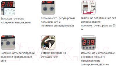 Реле напряжения EKF Basic rvb-63a