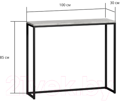 Консольный столик Loftyhome Мальборк / 1627770 (дуб сонома с белым основанием)
