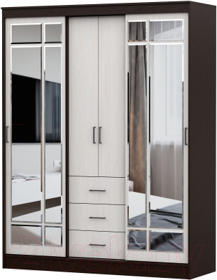 Шкаф NN мебель ШКП 1 (дуб венге/ясень анкор светлый) - фото