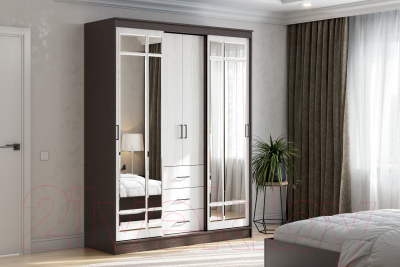 Шкаф NN мебель ШКП 1 (дуб венге/ясень анкор светлый)