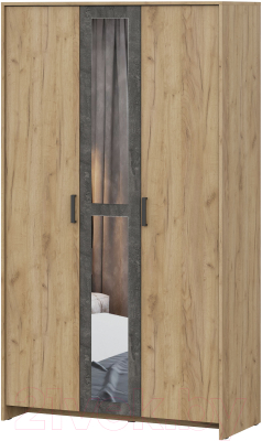 Шкаф NN мебель МСП 1 3ств (дуб золотой/камень темный) - фото