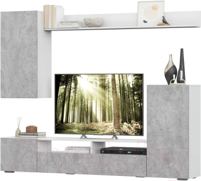 Стенка NN мебель МГС 4 (белый/цемент светлый) - фото