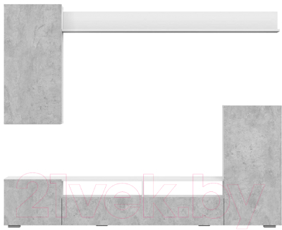 Стенка NN мебель МГС 4 (белый/цемент светлый)