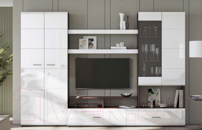 Стенка NN мебель МГС 7 исп 1 (дуб венге/белый глянец)