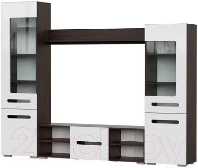 Стенка NN мебель МГС 6 исп 1 (венге/белый глянец) - фото