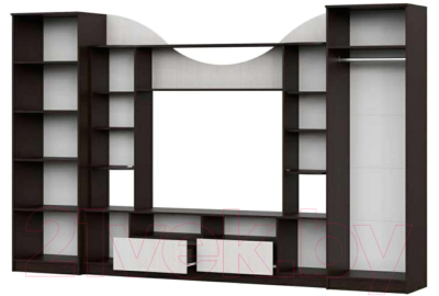 Стенка NN мебель МГС 8 исп 1 (дуб венге/ясень анкор светлый)