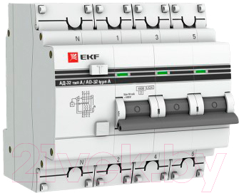 Дифференциальный автомат EKF PROxima АД-32 50/300 4п / DA32-50-300-4p-pro - фото