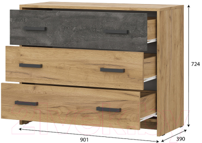 Комод NN мебель МСП 1 3ящ