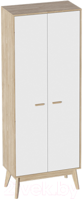 Шкаф Мебельград Калгари (дуб натуральный светлый/белый матовый) - фото