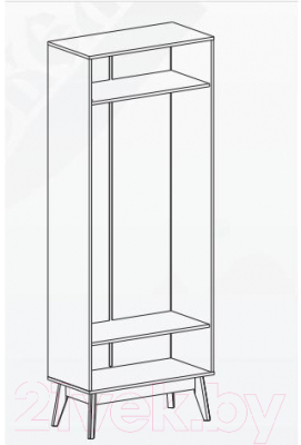 Шкаф Мебельград Калгари (дуб натуральный светлый/белый матовый)