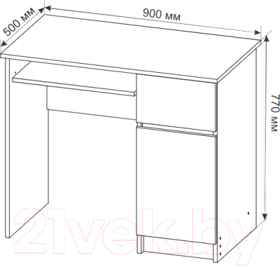 Письменный стол ДСВ Мори правый МС-1 (графит)