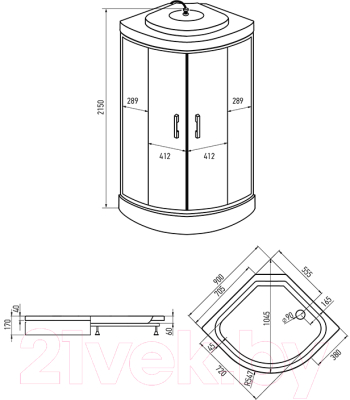 Душевая кабина Erlit ER3509PF-C3-RUS