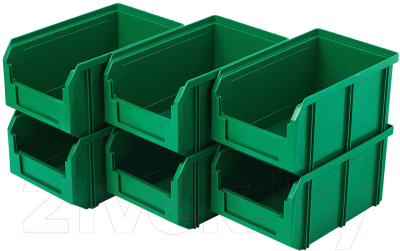 Набор лотков для метизов Стелла-техник V-2-К6 (6шт, зеленый) - фото