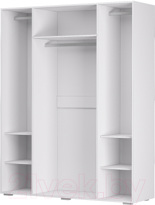 Шкаф Аквилон Акцент №24 4ств (белое сияние/цемент светлый)