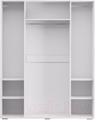 Шкаф Аквилон Акцент №24 4ств (белое сияние/цемент светлый)