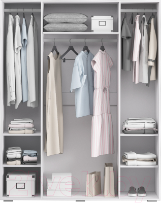 Шкаф Аквилон Акцент №24 4ств (белое сияние/цемент светлый)