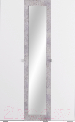 Шкаф Аквилон Акцент №25 3ств (белое сияние/цемент светлый)