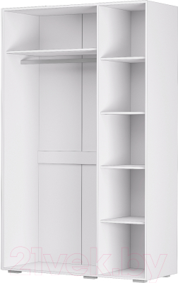 Шкаф Аквилон Акцент №25 3ств (белое сияние/цемент светлый)