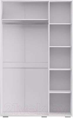 Шкаф Аквилон Акцент №25 3ств (белое сияние/цемент светлый)