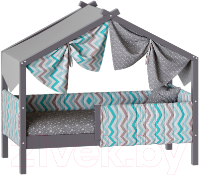 Стилизованная кровать детская Мебельград Ассоль 70x160 (лаванда) - фото