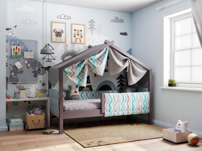 Стилизованная кровать детская Мебельград Ассоль 70x160 (лаванда)