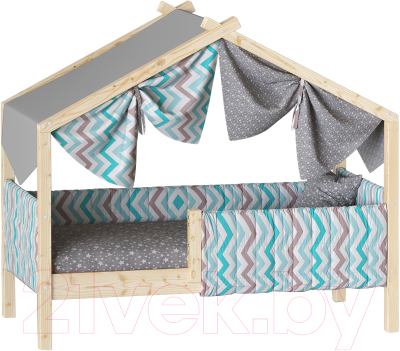 Стилизованная кровать детская Мебельград Ассоль 70x160 (прозрачный лак) - фото