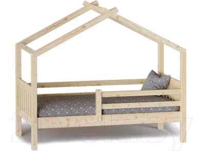 Стилизованная кровать детская Мебельград Ассоль 70x160 (прозрачный лак)